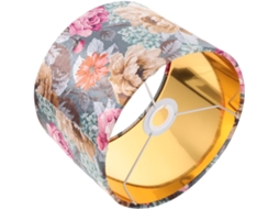 Tecido De Veludo Floral Com Forro Dourado, Ø 24 Cm, Decorativo Para Candeeiro De Mesa E27, Protetor