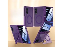 Capa Para Samsung Galaxy Z Fold 8 Mag Safe Case Com Protetor De Ecrã De Privacidade, Proteção De Dobradiça , Translúcida Roxo Hexinyigjly