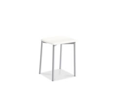 Banqueta de Cozinha Kati Pernas de Alumínio 33x47x33cm Domus Fumaça FANMUEBLES