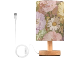 Luminária De Mesa Cabeceira Yuiboo Com Design Vintage E Buquê Floral, Com Visão Noturna