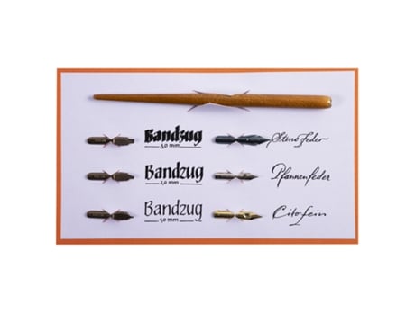 Kit de Caligrafia com 1 Suporte de Madeira para Aparos e 6 Aparos de Escrita BRAUSE