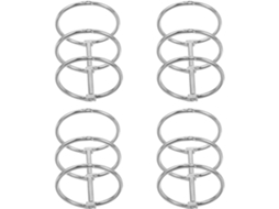 Conjunto de 4 anéis de metal para correntes, diâmetro interno de 30 mm, dimensões de 2,5 x 30 x 40 mm, removíveis.