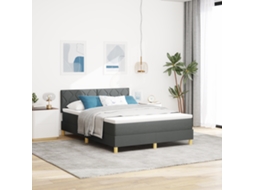 Cama Box Spring Com Colchão Led Cinza Escuro 160x200 Cm Tecido