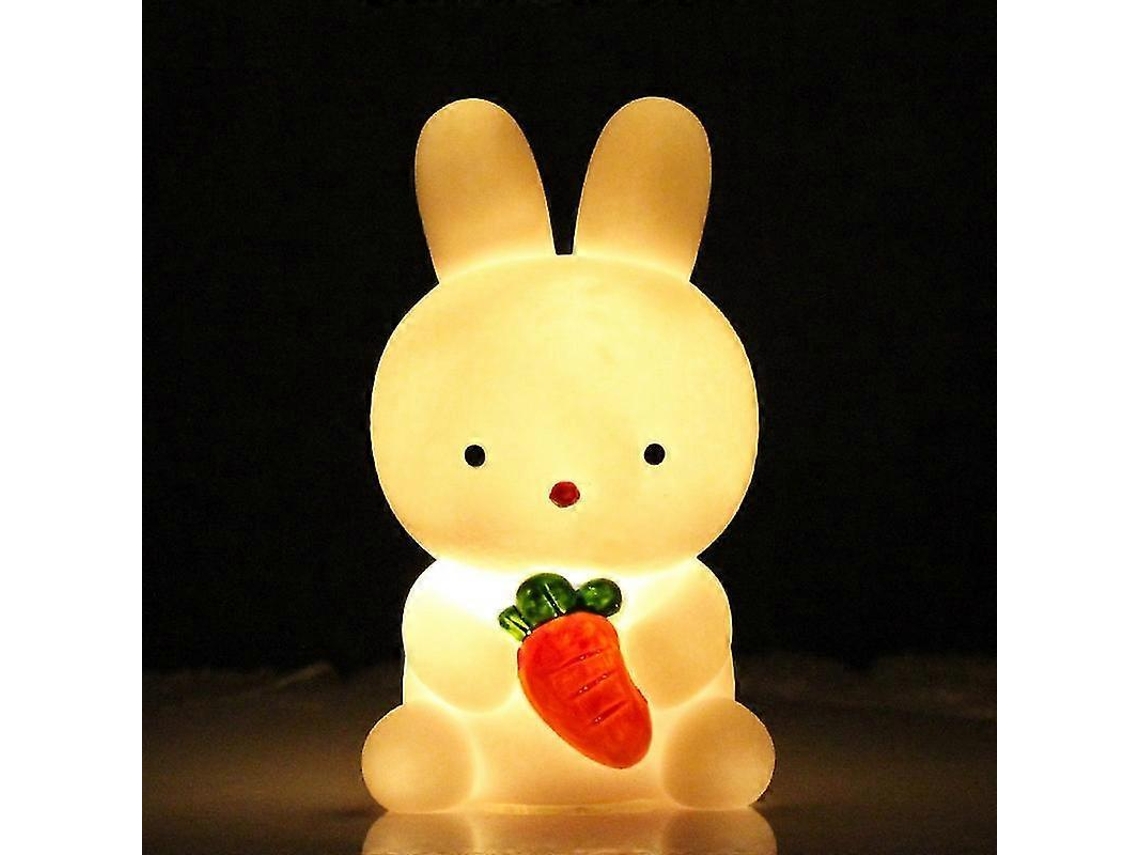 Omni lâmpada de Noite Led Coelho da Páscoa com Cenoura/coração para Crianças, Lâmpada de Mesa, Decoração Animal da Páscoa Conejo Zanahoria B