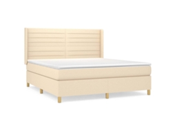 Box Spring Bed, Box Spring Beds Vidaxl Creme Tecido (180 X 200 Cm)