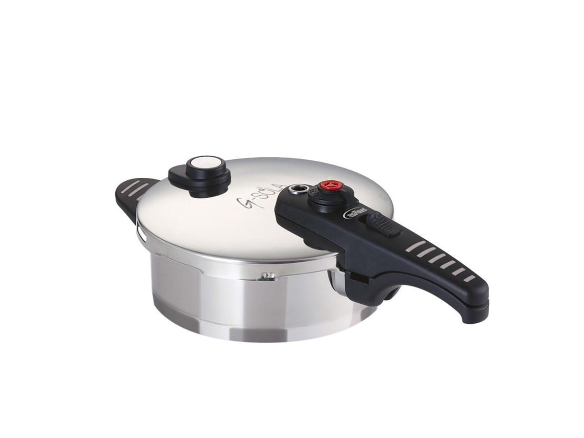 Panela De Pressão 2,5 L G Sola Aço Inox 18/10, Tripla Segurança, Rápida E Super Rápida, Indução E Lava Louças, Livro De Receitas