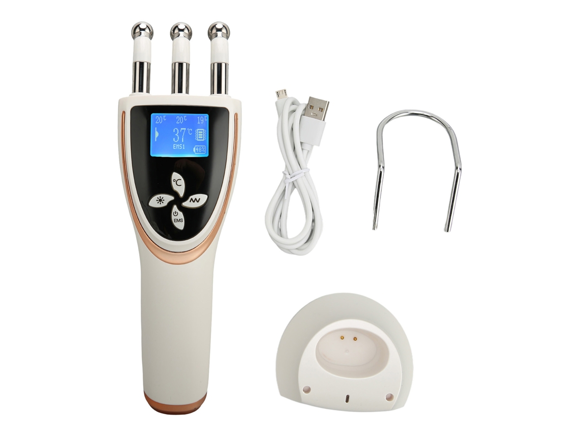 Dispositivo De Massagem Eletromagnética Com Microcorrente, Guasha, Luz Led Vermelha/azul E Massagem Quente