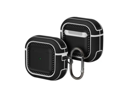 Capa Zruxe Para Airpods 4 Pele Ecológica Preta (proteção Anti-riscos, Estojo Rígido)