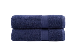 Vidaxl Toalhas Banho Premium Solund 2pcs 70x140cm 600gsm Azul-marinho