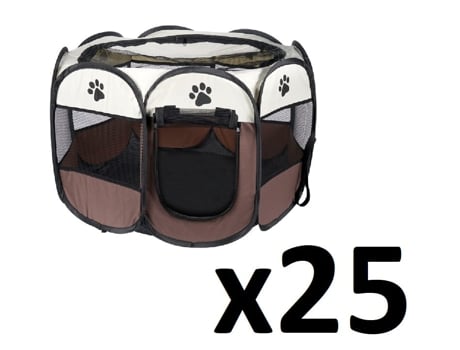 Cercadinho Para Cães/gatos 91x91x58cm Marrom X 25 Leobert