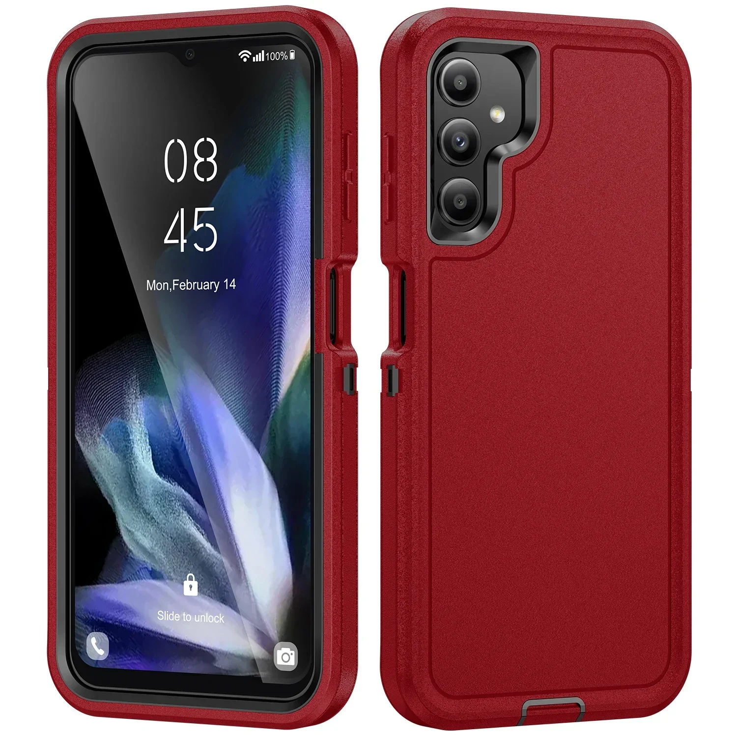 (vermelho, Galaxy A56) Capa Protetora 3 Em 1 Com Estrutura Reforçada, À Prova De Choque Em Ptu, Proteção Contra Quedas De Nível Militar.
