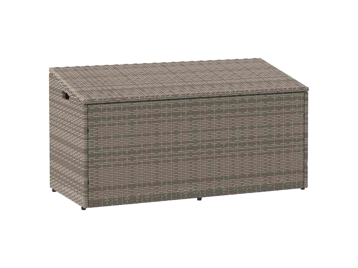 Vidaxl Caixa De Armazenamento Para Jardim Cinza 110x50x58 Cm Vime Sintético