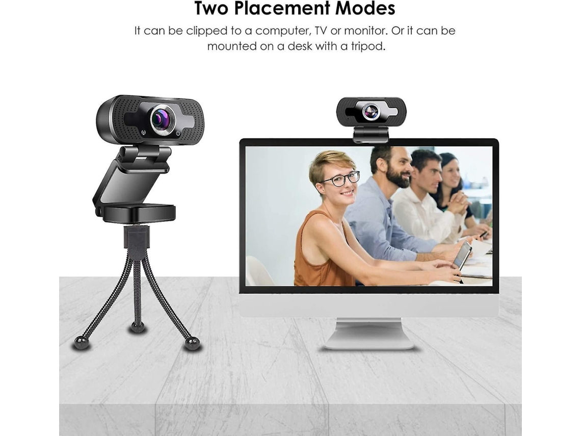 Webcam 1080p Com Microfone, Desktop Para Pc, Webcams Usb Portáteis Para Videochamadas, Conferências E Streaming Brilvibera