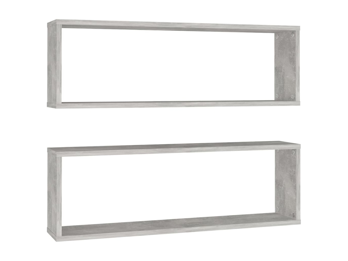 Conjunto de Prateleiras Cúbicas de Parede 2 MAISON EXCLUSIVE Derivado da Madeira Cinza Cimento