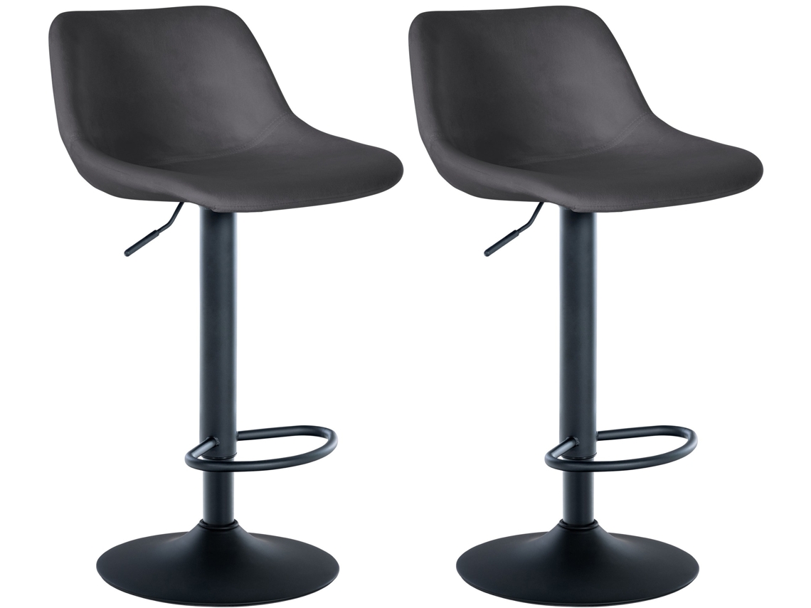 Conjunto de 2 bancos de bar Loft cinza escuro/veludo CLP