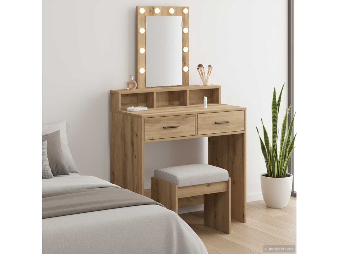 Vidaxl Mesa De Vestir Castanho 79 X 41 X 140 Cm Derivados De Madeira