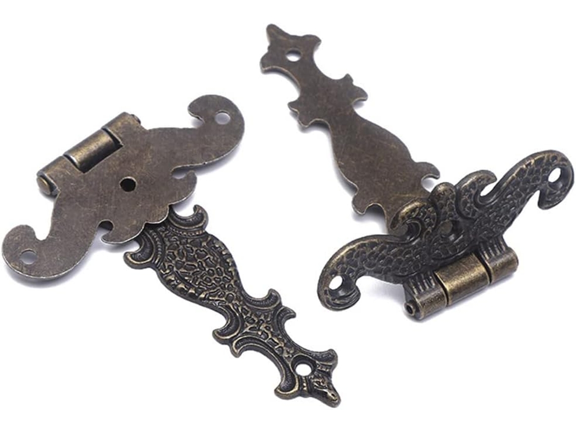 Conjunto De 2 Dobradiças Retrô Em Liga Zinco Para Portas Armários,