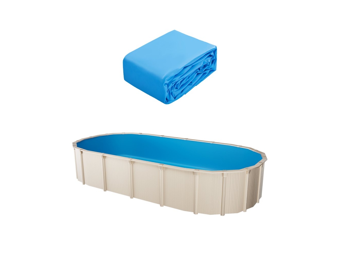 Conjunto De Revestimento E Forro De Vinil Para Piscinas Ovais 500x300x120cm Tekmaquinas