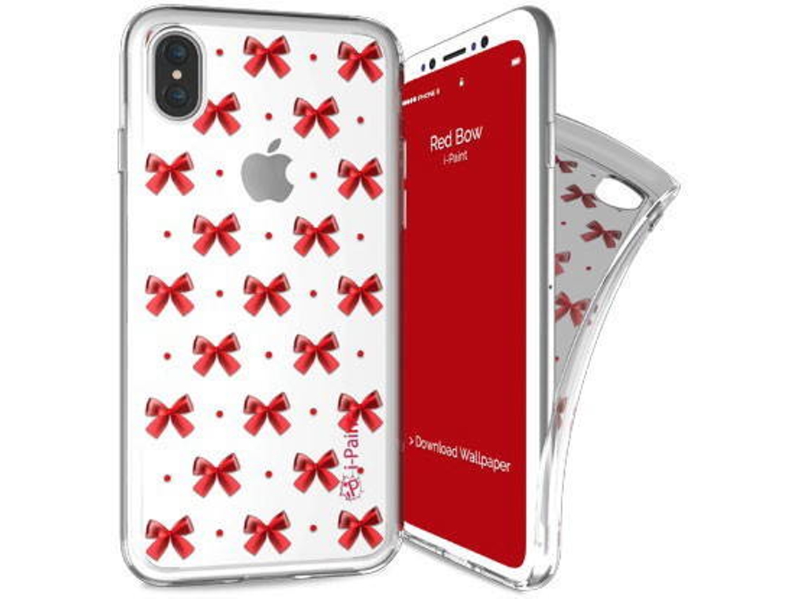 Capa iPhone X, XS I-PAINT Trendy Bow Vermelho