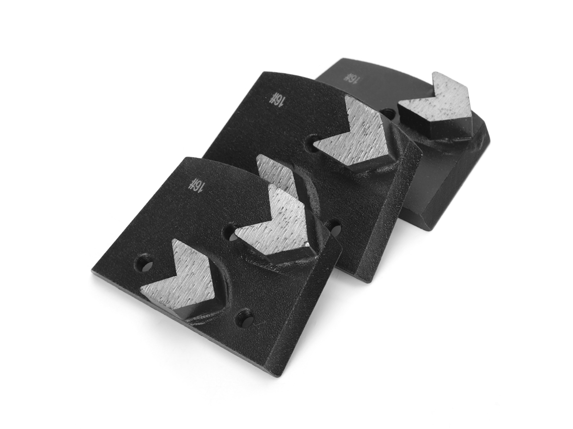 3 Peças De Bloco De Lixamento Diamante Em Forma De Flecha Com 2 Dentes, Disco De Lixamento Para Concreto, Acessórios De Misturador