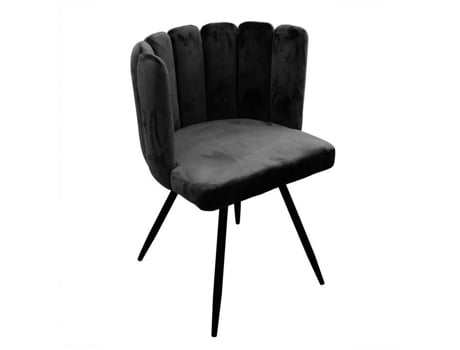 Cadeira Ariel Revestida De Veludo L 52,5 X L 50,5 X H 79,7 Cm Preto Ac Déco