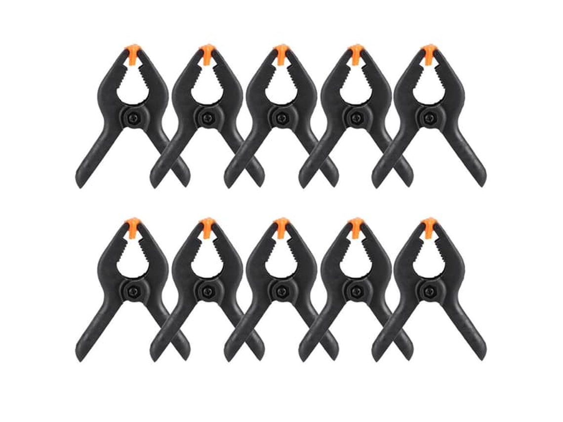 Conjunto de 10 Grampos Mola Multifuncionais Plástico Preto Tipo a 3 Polegadas para Trabalhos em Madeira BRILVIBERA (faça Você Mesmo)