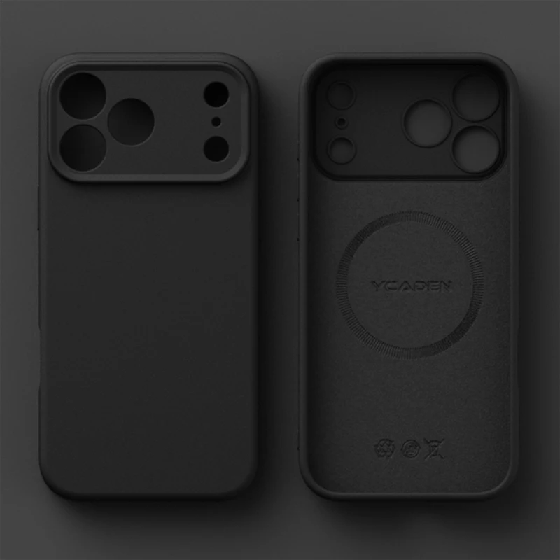(preto 16) Capa De Celular Original Em Silicone Líquido Magnético, Compatível Com Carregamento Sem Fio.