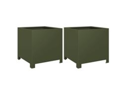 Garden Planter, Garden Planters Vidaxl Verde Aço (40 X 40 X 40 Cm)