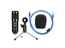 Microfone Condensador Usb Tripé De Mesa Alta Sensibilidade Ângulo Ajustável Pcblack Podcast Jogos