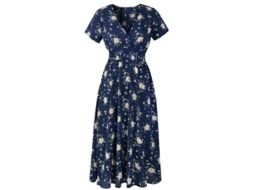 2026 vestido Midi Boho de Chiffon Con Estampado Floral Cuello V Corto Manga Verano Playa Casual