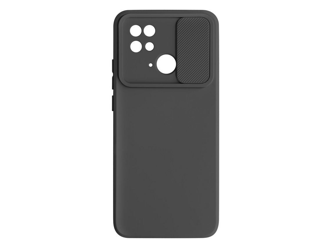 Capa Para Xiaomi Redmi 10c Silicone Suave Tampa Deslizante Da Câmara Preta 