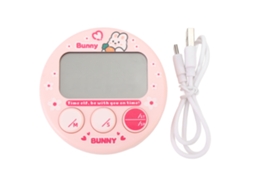 Temporizador Digital de Cozinha Lcd Compacto Infantil com Magnético Cor Rosa