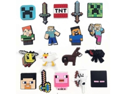 Charmes para Sapatos YURU, série Minecraft, acessórios decorativos, presente para fãs