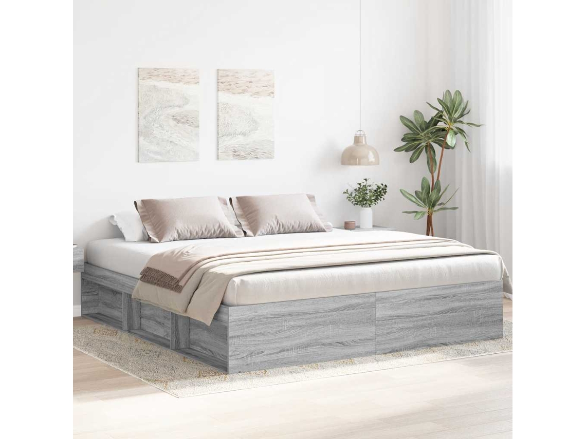 Vidaxl Estrutura De Cama 200x200 Cm Cinzento Sonoma