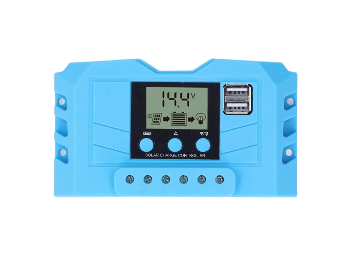 Controlador De Carga Solar Com Display Lcd, 12 V, 24 V, Porta Usb Dupla, Regulador De Carga Solar Pwm De 10 A. Olysi Shop