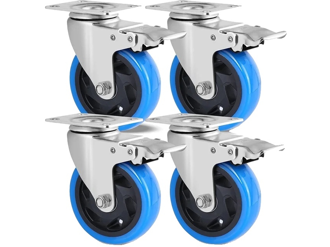 Rolos De Transporte, Rodízios Giratórios Com Freio, Transporte E Logística Industrial,4pcs Oem