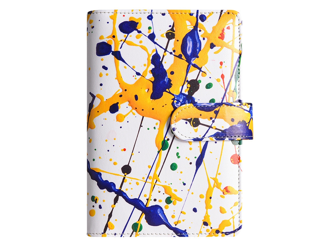 A6 Pu Leather Refillable Budget Planner Notebook With Index Stickers Spray 2-cover Only