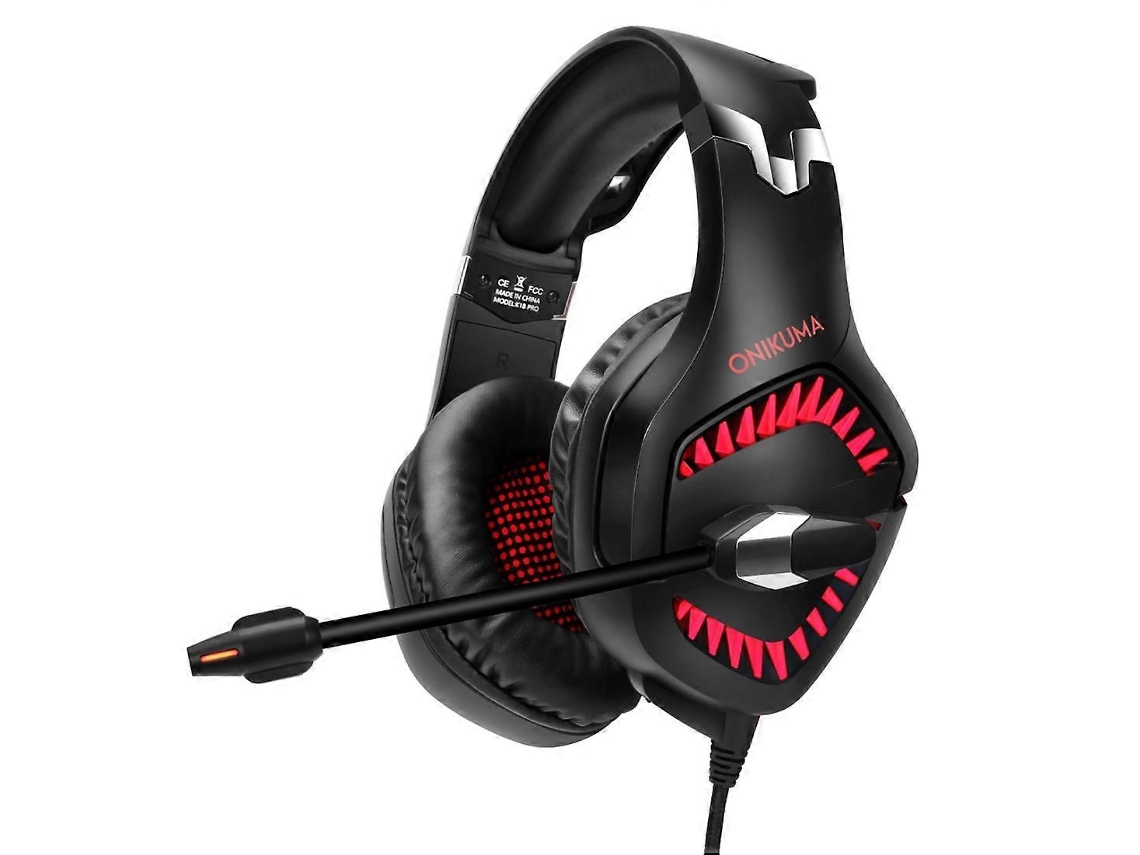 Fone de ouvido estéreo surround Onikuma K1 Pro para jogos com microfone e luzes LED Hengrongshen