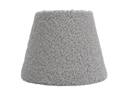 Abajur de Pelúcia Redondo Cone Cinza para Lâmpada de Mesa E27 E14 Decorativo