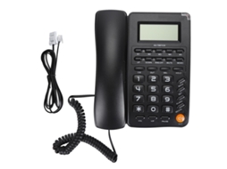 Telefone Fixo com Cabo, Botões Grandes, Tela HD de 16 Dígitos para Casa, Hotel, Escritório Preto S/MARCA