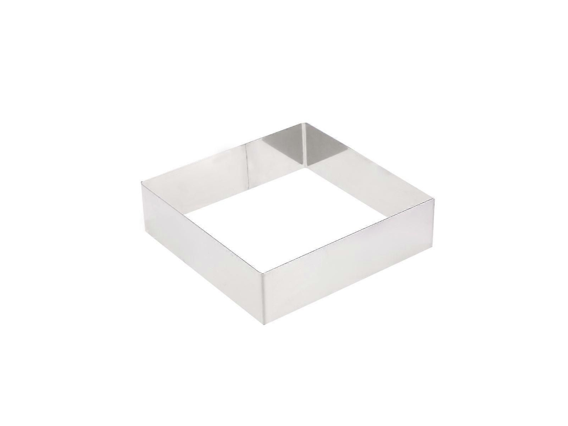 Forma De Mousse Quadrada Em Aço Inoxidável Para Sobremesas (prata, 10 Polegadas)
