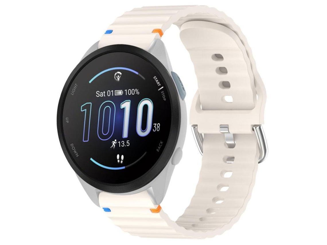 Bracelete para Garmin Forerunner 165 silicone grão ondulado costurado starlight XIAOMOYU (20mm)