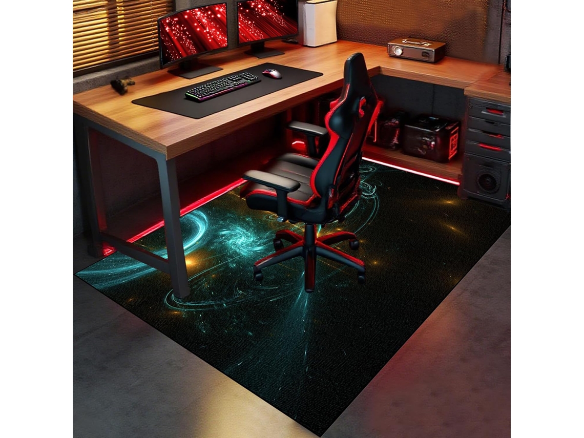 Tapete Cadeira Piso Escritório Protetor Antiderrapante 60 X 70 Cm Madeira Gamer, Escritório, Madeira,