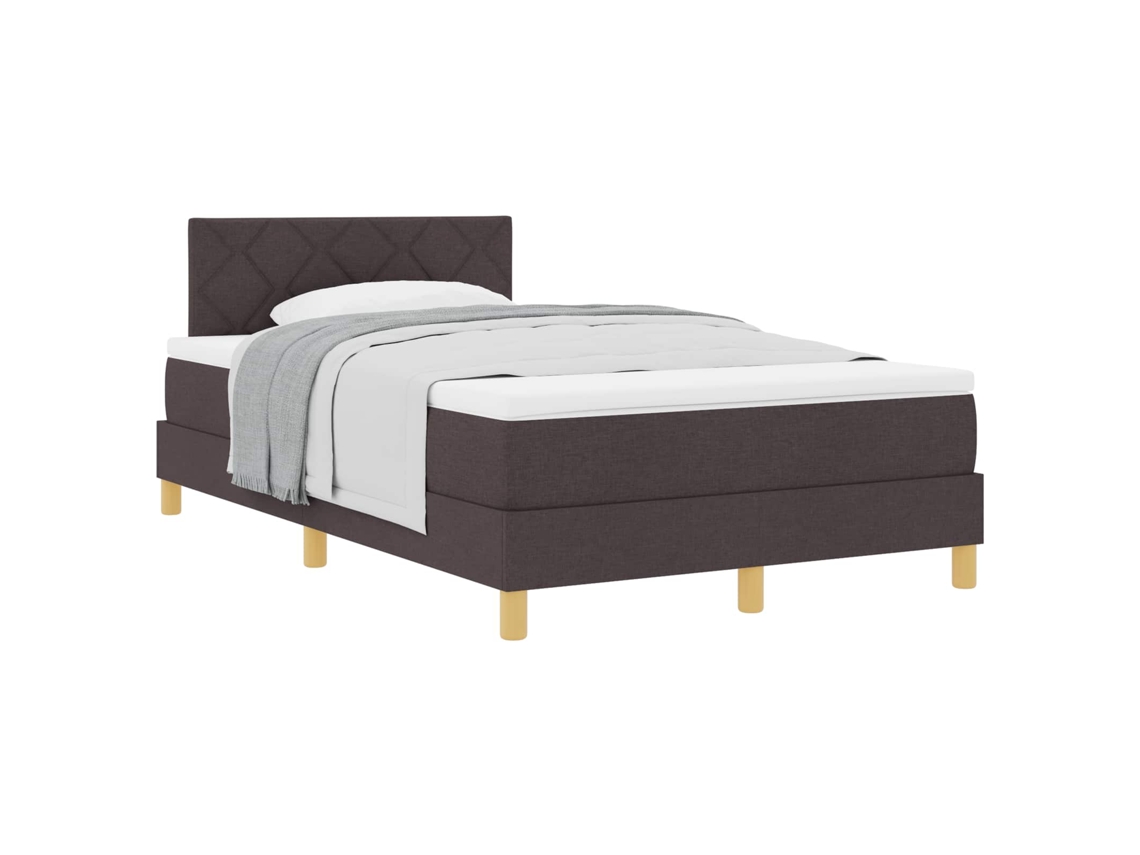 Cama Box com Almofada manual marrom escuro 120x200 cm