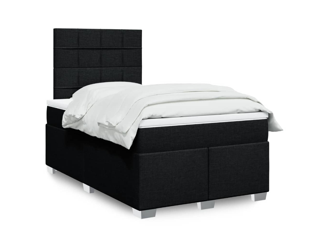 Vidaxl Cama Boxspring Com Colchão 120x190 Cm Tecido Preto