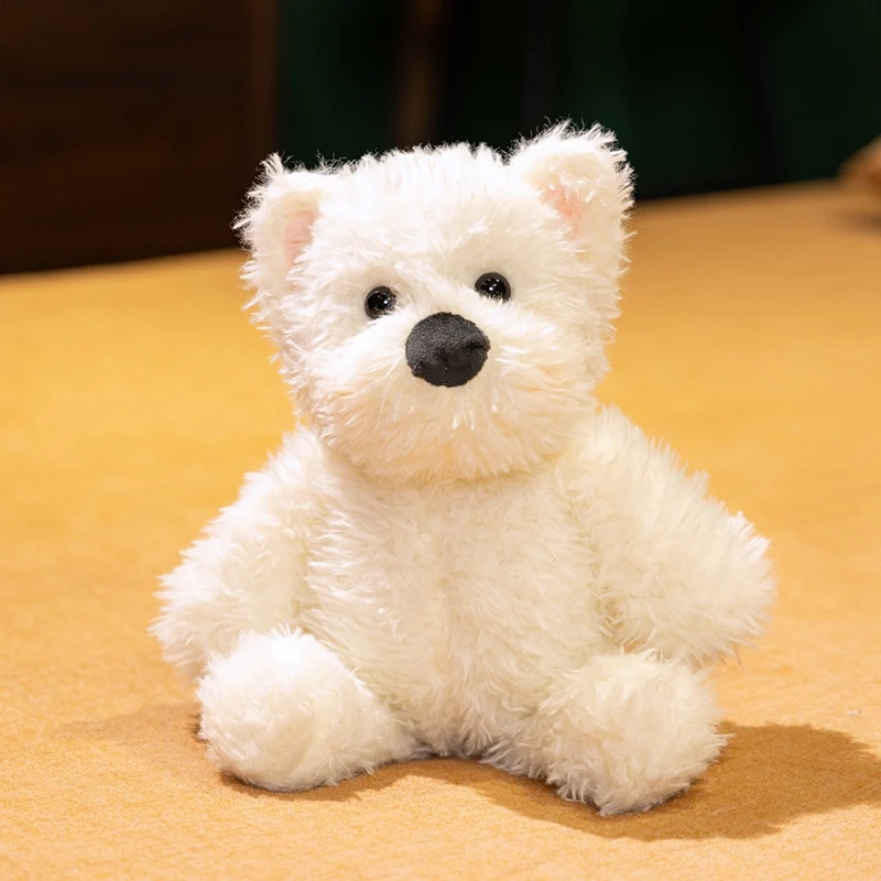 (branco, 45 Cm) Lindo Cachorrinho De Pelúcia Da Raça West Highland White Terrier, Almofada Macia De Pelúcia Em Formato De Cachorro.