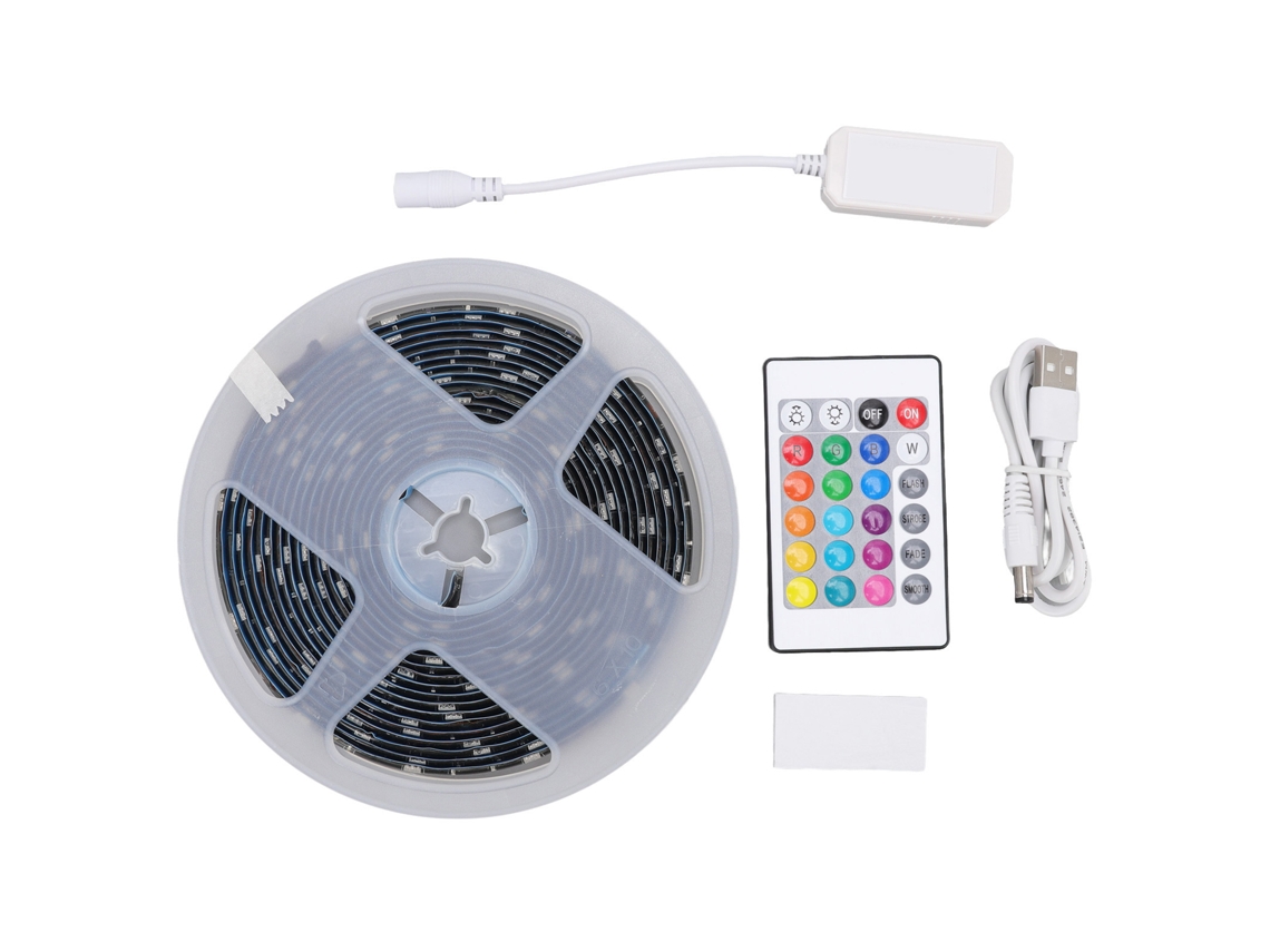 Fita de Led Rgb À Prova D'água, Alimentada por Usb, com Controle Remoto e Wi fi, Ideal para Festas CHABERLU