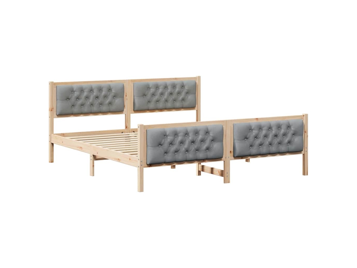 Estrutura de Cama com Cabeceira Cinzento Claro 180x200 cm MAISON EXCLUSIVE