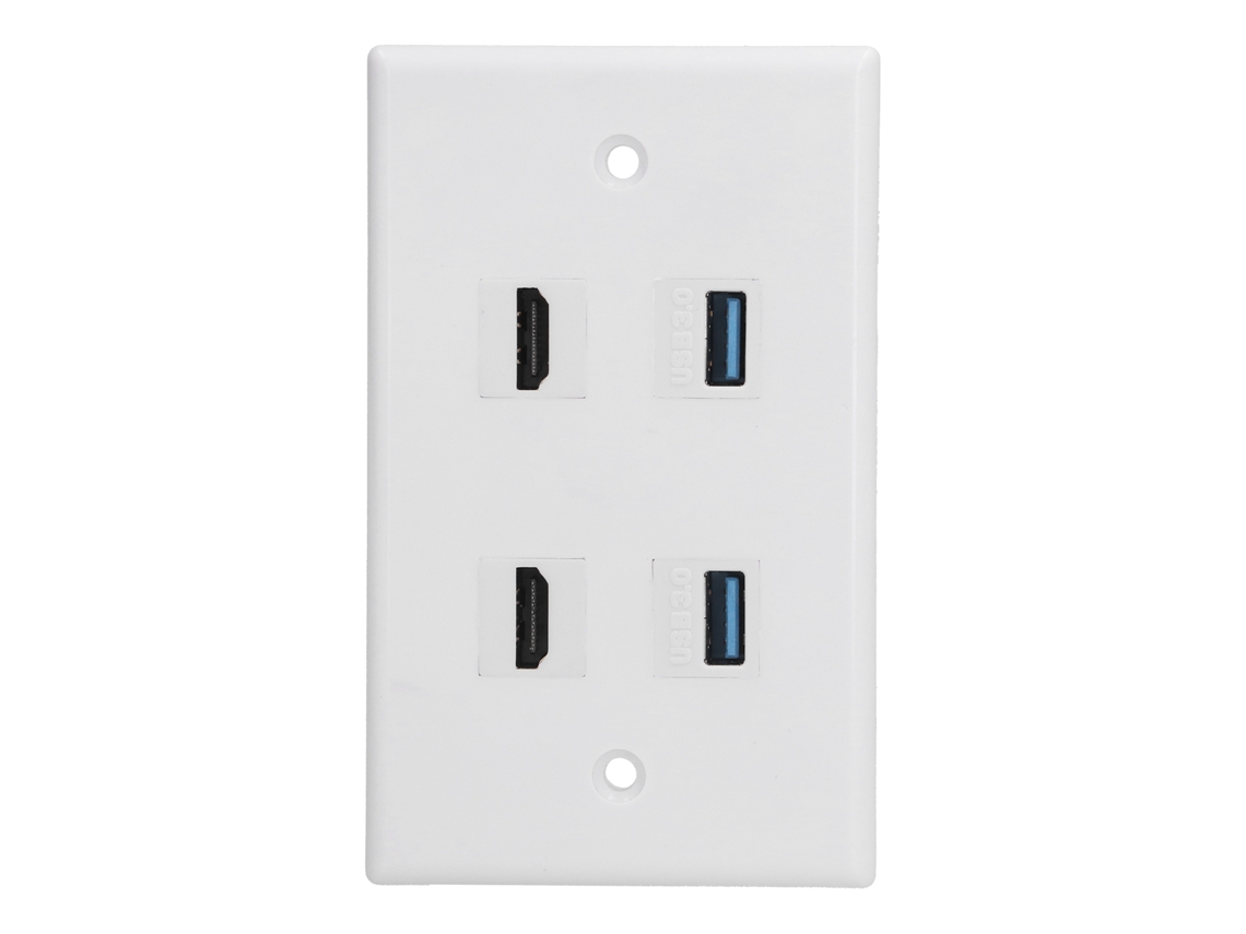 2026 Store placa de Saída de Parede com 2 Portas Usb3.0 e Hdmi para Áudio e Vídeo, Acessório para Lar