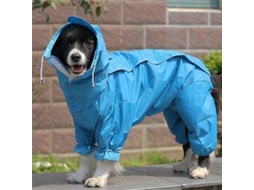 Abrigo Impermeável Para Cães De Porte Grande Médio Pequeno Golden Retriever Jaqueta De Chuva Com Capuz Macacão De Chuva Azul Tamanho16-7.5kg